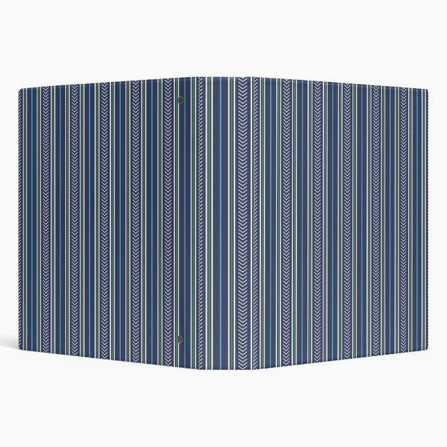 Classeur Marine Blue Stripes et Motif de pêche (Arrière-plan)