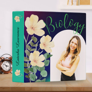 Classeur Marine Floral Biology Girls Nom photo Organisateur