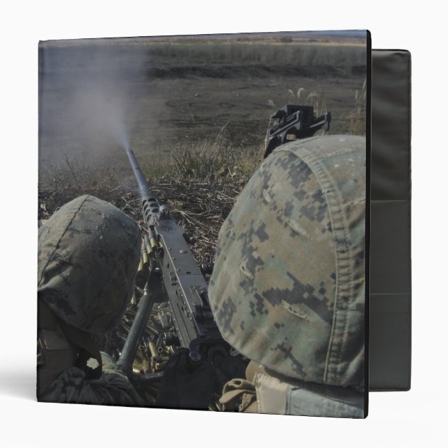 Classeur Marines tire une mitrailleuse de calibre M2 50 (Devant/Intérieur)