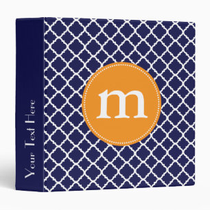 Classeur Marocain élégant Quatrefoil de bleu marine