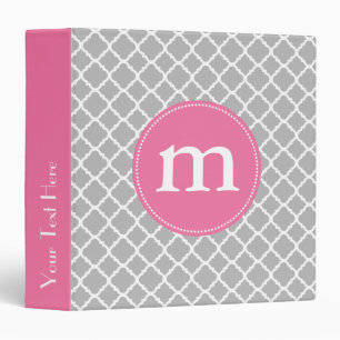 Classeur Marocain gris élégant Quatrefoil personnalisé