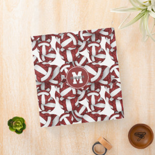 Classeur maroon blanc volleyballs motifs filles salle de sp