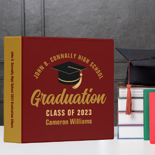Classeur Maroon Gold Custom 2025 Graduation Photo Album