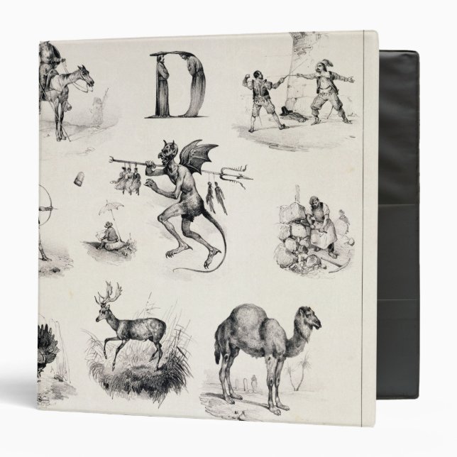 Classeur Marquez avec des lettres D d'une amorce (Devant/Intérieur)