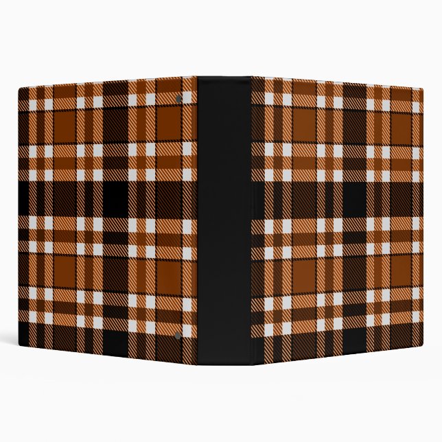 Classeur Marron Noir Blanc Flanelle Motif Tartan Design  (Arrière-plan)