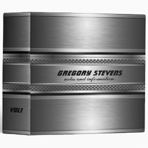 Classeur Masculine Faux Grandes Argent Design Monogramme
