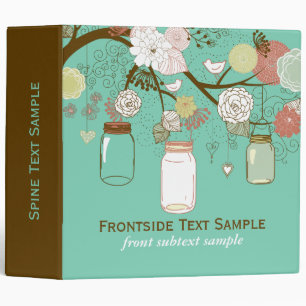 Classeur Mason Jar & Fête des mariées de fleurs rétro