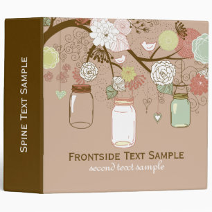 Classeur Mason Jar & Fleurs Rétro Fête des mariées 3