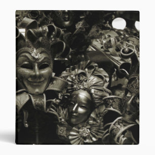 Classeur Masques de masquerade gothique noir et blanc