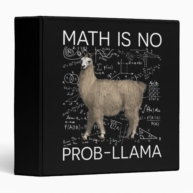 Classeur Math is No Prob-Llama - Professeur de Math Llama (Devant/Côté)