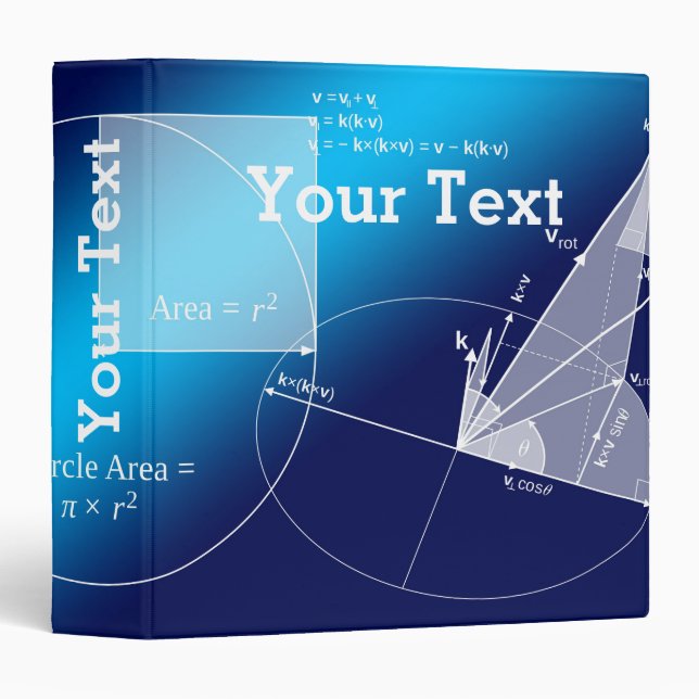 Classeur Maths, style de trigonométrie (Devant/Côté)