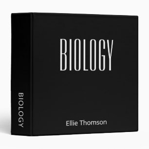 Classeur Matière scolaire de biologie personnalisée noir mo