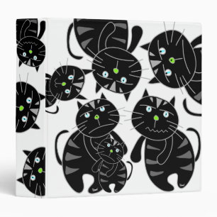 Classeur mauvais de blanc de chat noir