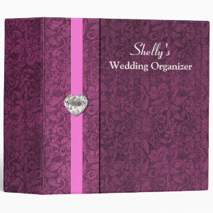 Classeur mauve élégant d'organisateur de mariage