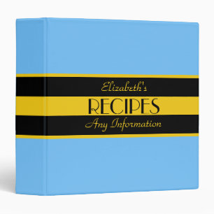 Classeur Maya bleu Couleur Uni Moderne Recettes Noires