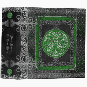 Classeur Médaillon Celtique Vert Gothique Grimoire Pagan