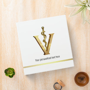 Classeur Médecine vétérinaire Élégant Asclepius V en or