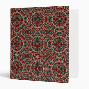 Classeur Médiévale Rouge Vert Beige Wreath Feuille Romane