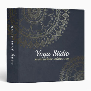 Classeur Méditation Yoga Instructeur Gold Mandala Marine Bl