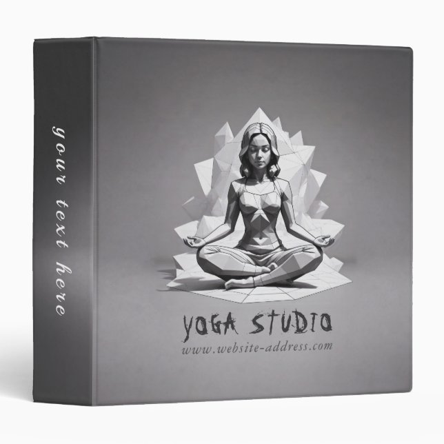 Classeur Méditation Yoga Instructeur Reiki Master Low Poly (Devant/Côté)