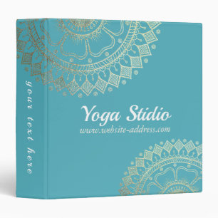 Classeur Méditation Yoga Instructeur Vert Bleu Or Mandala