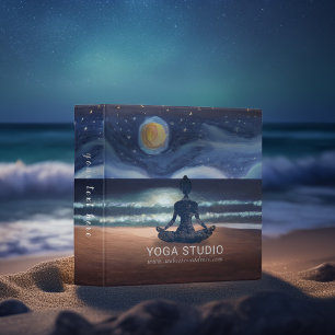 Classeur Méditation Yoga paisible Lune Sky Ocean Beach