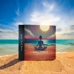 Classeur Méditation Yoga paisible Lune Sky Ocean Beach