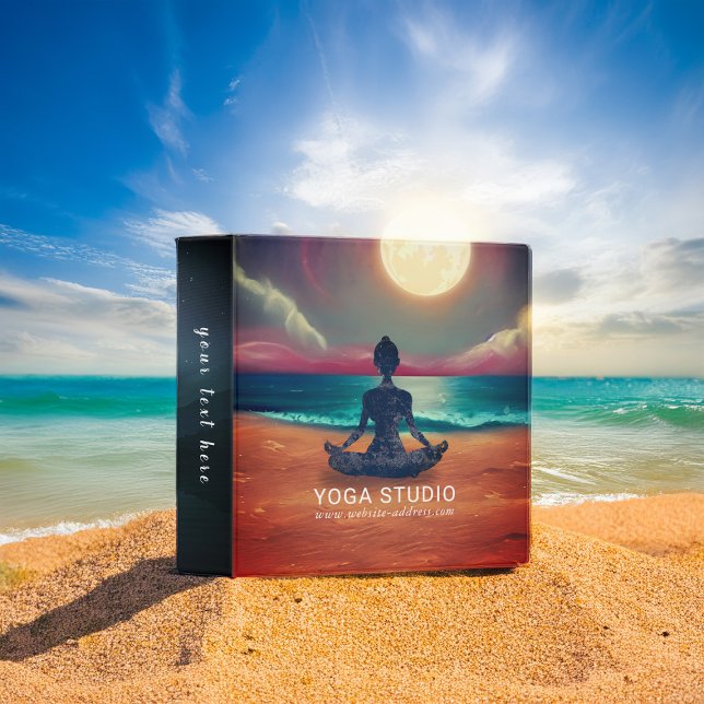 Classeur Méditation Yoga paisible Lune Sky Ocean Beach (Créateur téléchargé)