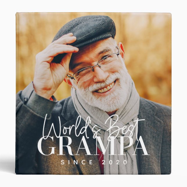 Classeur Meilleur Grampa du monde depuis 20XX Photo moderne (Devant)