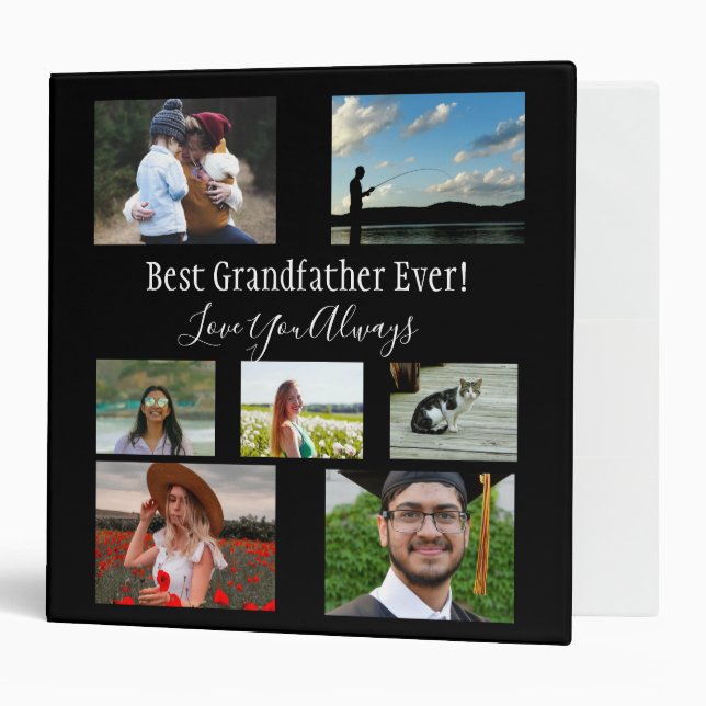 Classeur Meilleur Grand-Père Ever 8 Photo Collage 3 Ring Bi (Devant/intérieur)