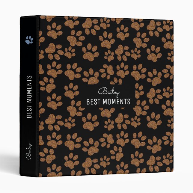Classeur meilleurs moments - pattes de chien noir (Devant/Côté)