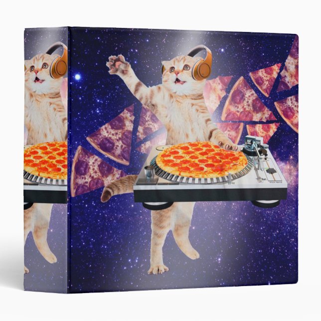 Classeur Mélangeur de Tourne-disque de chat DJ (Devant/Côté)