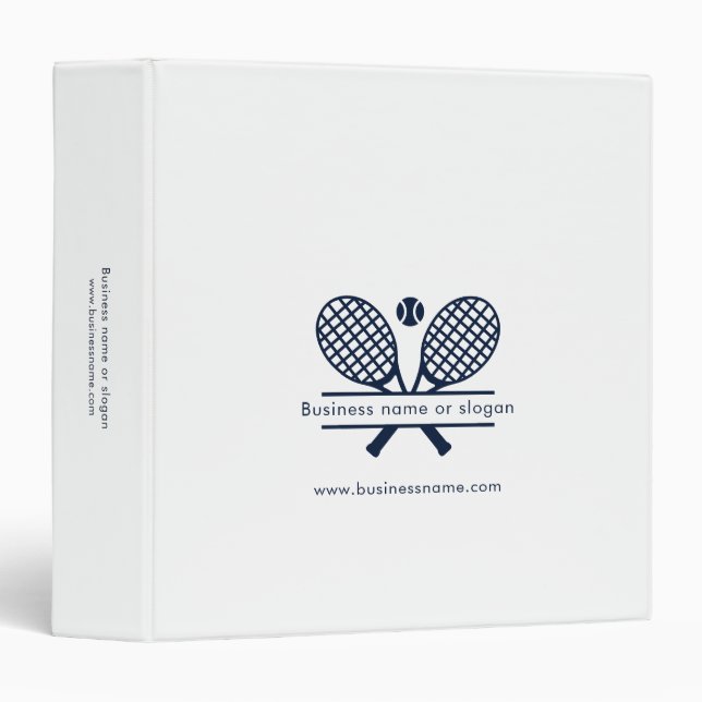 Classeur Membres du club de tennis personnalisé Marque de s (Devant/Côté)