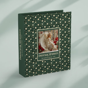 Classeur Mémoire ange de Noël vintage rouge vert or