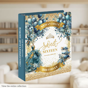 Classeur Mémoire d'aquarelle sweet sixteen Blue Gold Sparko