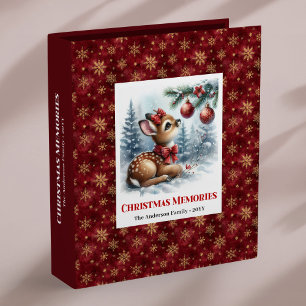 Classeur Mémoire de Noël forêt enneigée bébé cerf capricieu