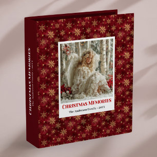 Classeur Mémoire de Noël personnalisée Ange Unique Rouge Or