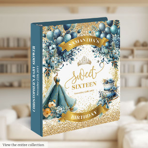 Classeur Mémoire de Parties scintillant Sweet sixteen d'or