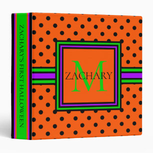 Classeur Mémoire d'Halloween Polka orange et noir