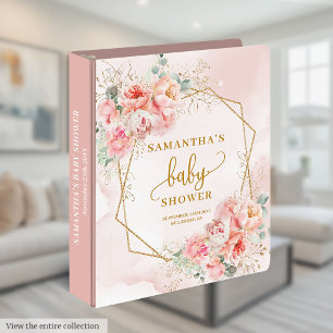 Classeur Mémoire luxueuse de baby shower rose pâle