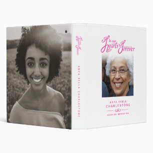 Classeur Mémorial coeur de souvenir blanc rose livre photo