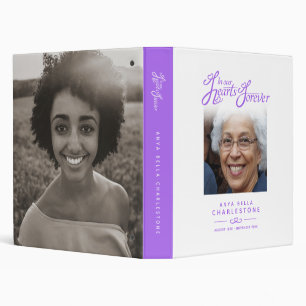 Classeur Mémorial souvenir coeur violet blanc livre photo