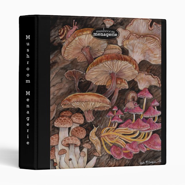 Classeur Ménagerie de champignons (Devant/Côté)