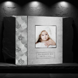 Classeur Mermaid Chrome   Album photo bébé Faux Glam Argent