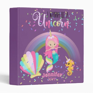 Classeur Mermaid Veut Être Une Unicorne Girls Journals