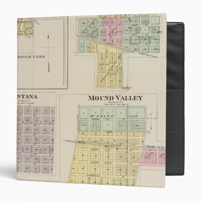 Classeur Merriam, Altamont, Montana, Mound Valley, Kansas (Devant/Intérieur)