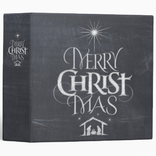 Classeur Merry CHRISTmas Christian Chalkboard Calligraphie
