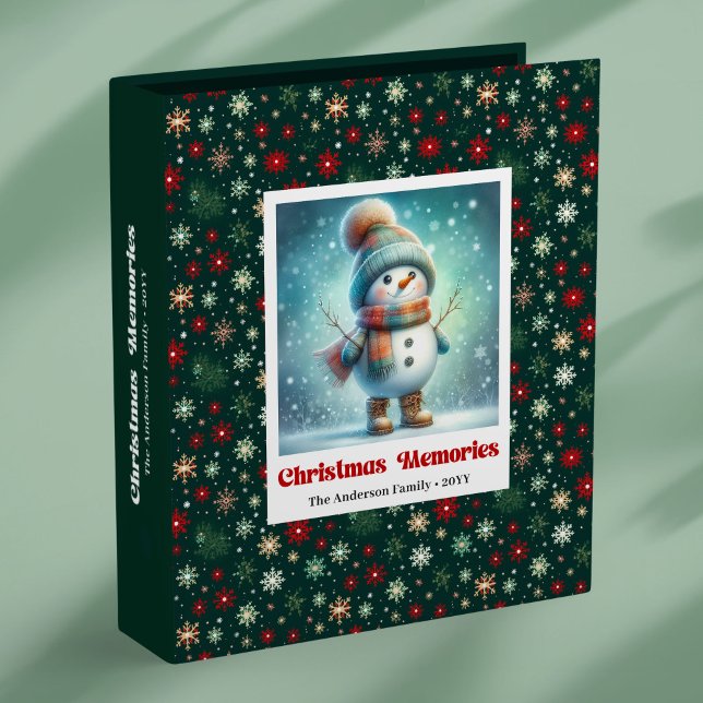 Classeur Merry festive Christmas snowman custom kids memory (Merry festive Christmas snowman custom kids memory binder)