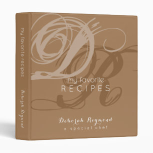 Classeur mes recettes préférées Monogramme Lumière Brown