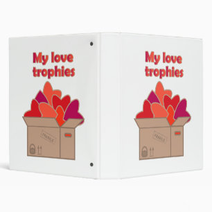Classeur Mes trophées d'amour dans une boîte pleine de coeu